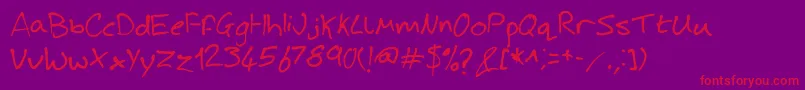 Police JoshHandwriting – polices rouges sur fond violet