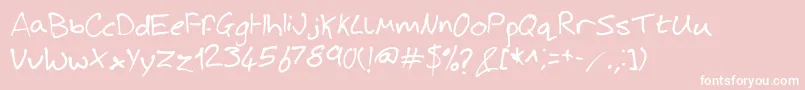 JoshHandwriting Font – White Fonts on Pink Background