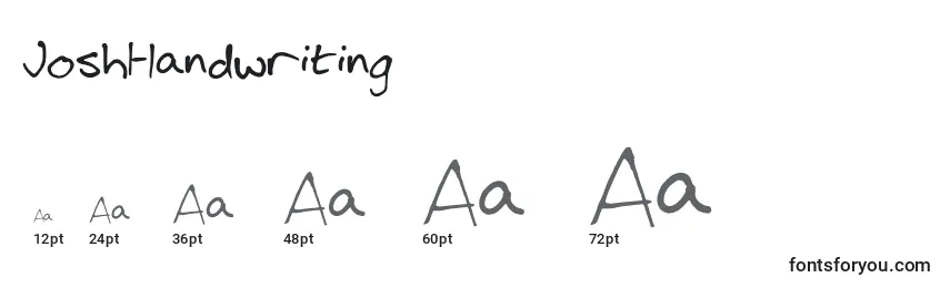 JoshHandwriting Font Sizes