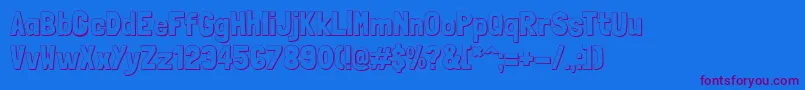 LondrinashadowRegular Font – Purple Fonts on Blue Background