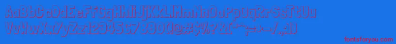 LondrinashadowRegular Font – Red Fonts on Blue Background