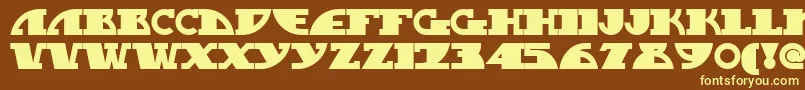 Mygasn-fontti – keltaiset fontit ruskealla taustalla