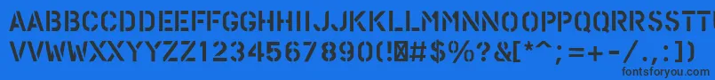 PfstampsproRough Font – Black Fonts on Blue Background