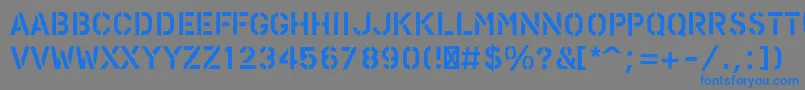 PfstampsproRough Font – Blue Fonts on Gray Background