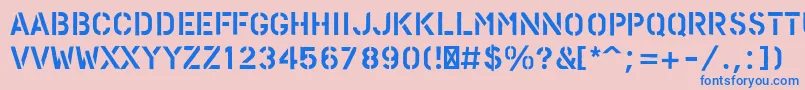 PfstampsproRough Font – Blue Fonts on Pink Background