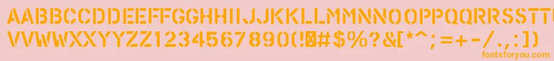 PfstampsproRough Font – Orange Fonts on Pink Background