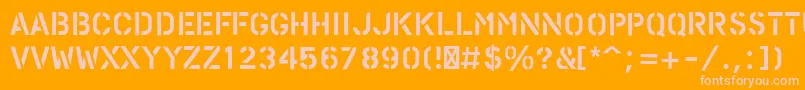 PfstampsproRough Font – Pink Fonts on Orange Background