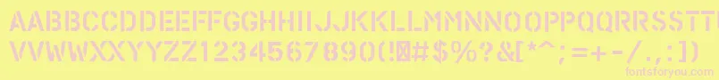 PfstampsproRough Font – Pink Fonts on Yellow Background