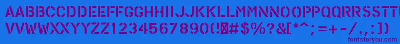 PfstampsproRough Font – Purple Fonts on Blue Background