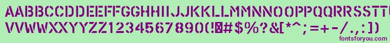 PfstampsproRough Font – Purple Fonts on Green Background