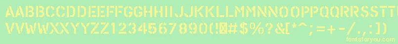 PfstampsproRough Font – Yellow Fonts on Green Background