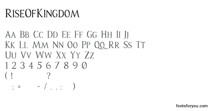 Schriftart RiseOfKingdom – Alphabet, Zahlen, spezielle Symbole