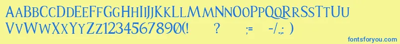 RiseOfKingdom Font – Blue Fonts on Yellow Background