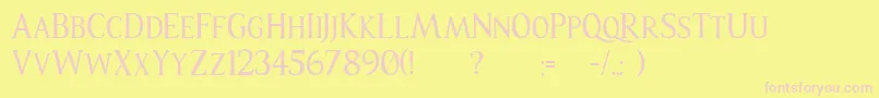 RiseOfKingdom Font – Pink Fonts on Yellow Background