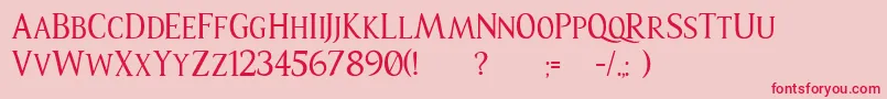 Fonte RiseOfKingdom – fontes vermelhas em um fundo rosa