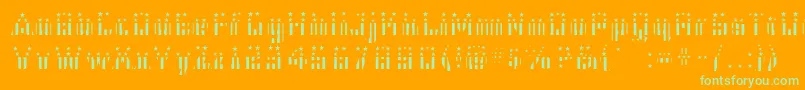 Cfb1AmericanPatriotSpangle2Bold-Schriftart – Grüne Schriften auf orangefarbenem Hintergrund