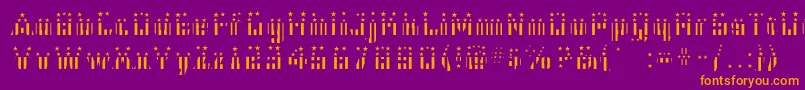 Cfb1AmericanPatriotSpangle2Bold-Schriftart – Orangefarbene Schriften auf violettem Hintergrund