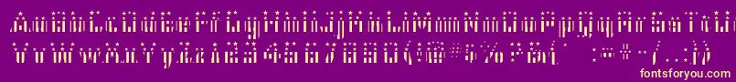 フォントCfb1AmericanPatriotSpangle2Bold – 紫の背景に黄色のフォント