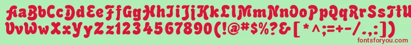 Hercules Font – Red Fonts on Green Background