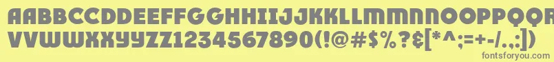 Race1BranntPlusNcv Font – Gray Fonts on Yellow Background