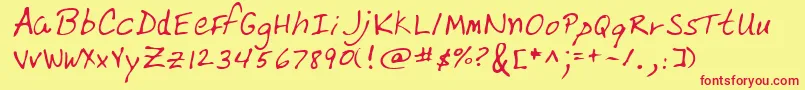 fuente VarnellRegular – Fuentes Rojas Sobre Fondo Amarillo