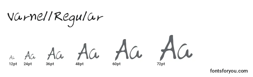 VarnellRegular Font Sizes