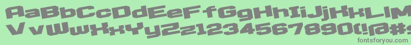 フォントD3egoistismL – 緑の背景に灰色の文字