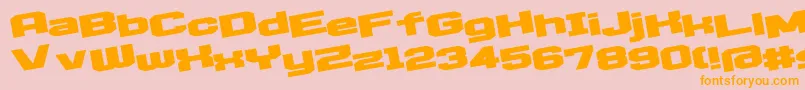 D3egoistismL-Schriftart – Orangefarbene Schriften auf rosa Hintergrund