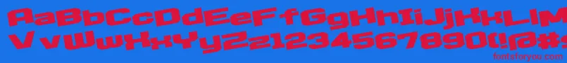 D3egoistismL Font – Red Fonts on Blue Background