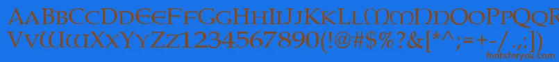 PaternosterAh Font – Brown Fonts on Blue Background