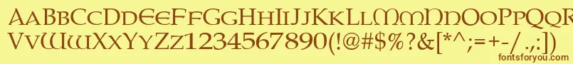 PaternosterAh Font – Brown Fonts on Yellow Background