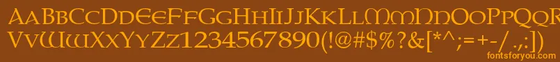 PaternosterAh Font – Orange Fonts on Brown Background