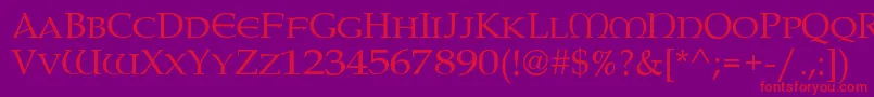 PaternosterAh Font – Red Fonts on Purple Background