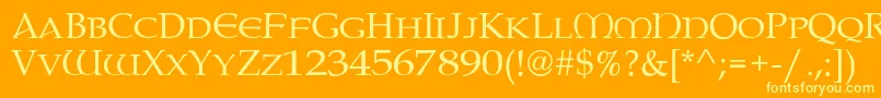 PaternosterAh Font – Yellow Fonts on Orange Background