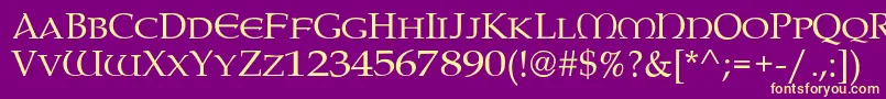 PaternosterAh Font – Yellow Fonts on Purple Background