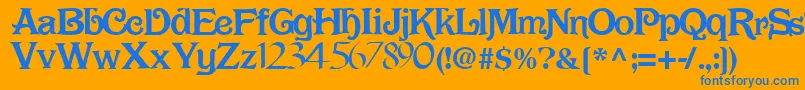 DarkRegularTtnorm Font – Blue Fonts on Orange Background