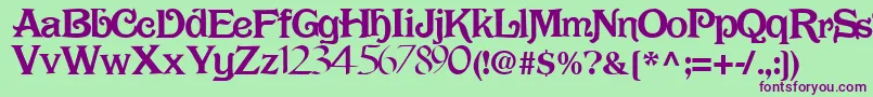 フォントDarkRegularTtnorm – 緑の背景に紫のフォント