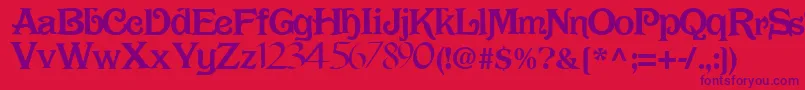 フォントDarkRegularTtnorm – 赤い背景に紫のフォント