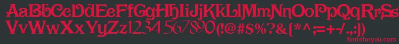 DarkRegularTtnorm Font – Red Fonts on Black Background