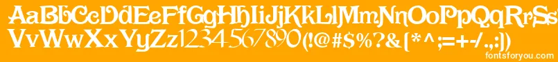 Więcej informacji o czcionce DarkRegularTtnorm Czcionka DarkRegularTtnorm – białe czcionki na pomarańczowym tle