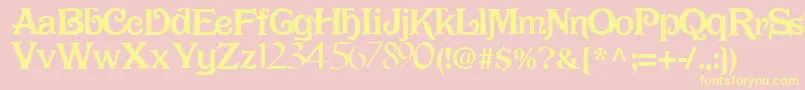 Fonte DarkRegularTtnorm – fontes amarelas em um fundo rosa