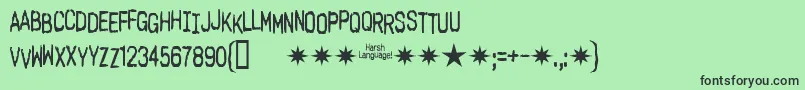 Harshlanguageac Font – Black Fonts on Green Background