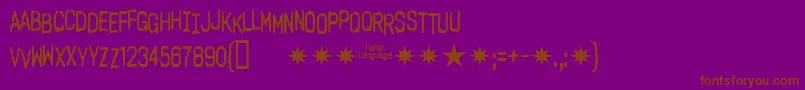 Шрифт Harshlanguageac – коричневые шрифты на фиолетовом фоне