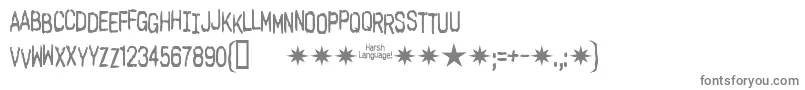 フォントHarshlanguageac – 白い背景に灰色の文字