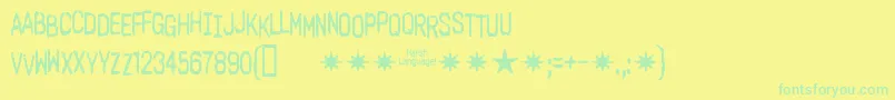 Harshlanguageac Font – Green Fonts on Yellow Background