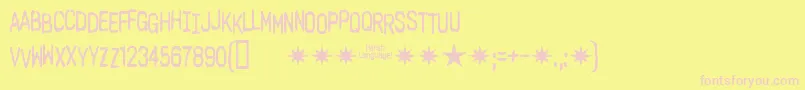 Harshlanguageac Font – Pink Fonts on Yellow Background