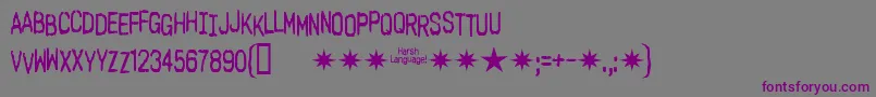 Harshlanguageac-Schriftart – Violette Schriften auf grauem Hintergrund