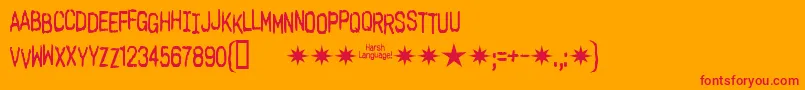 Harshlanguageac-fontti – punaiset fontit oranssilla taustalla