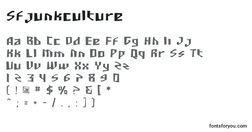 Sfjunkculture Font – alphabet, numbers, special characters