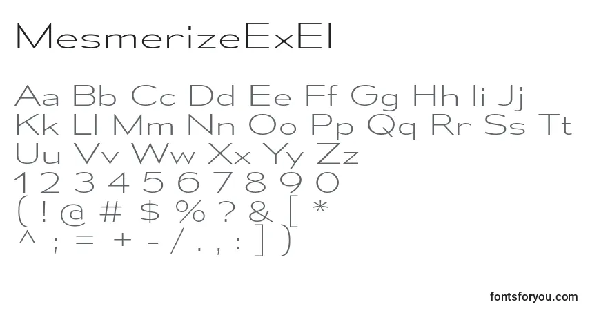 Schriftart MesmerizeExEl – Alphabet, Zahlen, spezielle Symbole